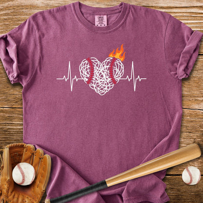 Baseball Heartbeat On Fire - HomeRun PrintsComfort Colors