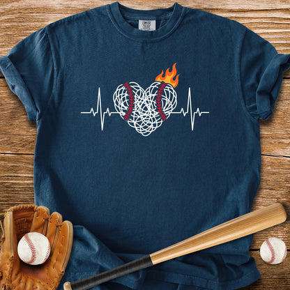 Baseball Heartbeat On Fire - HomeRun PrintsComfort Colors