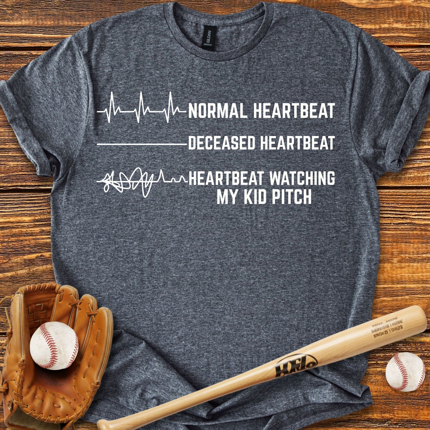 Baseball Heartbeat Parents T-shirt - HomeRun PrintsT-Shirt