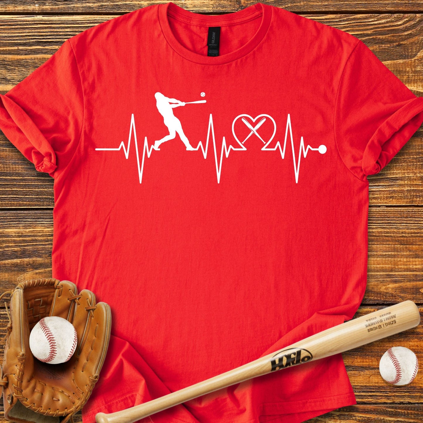 Baseball Heartbeat T-Shirt - HomeRun PrintsT-Shirt