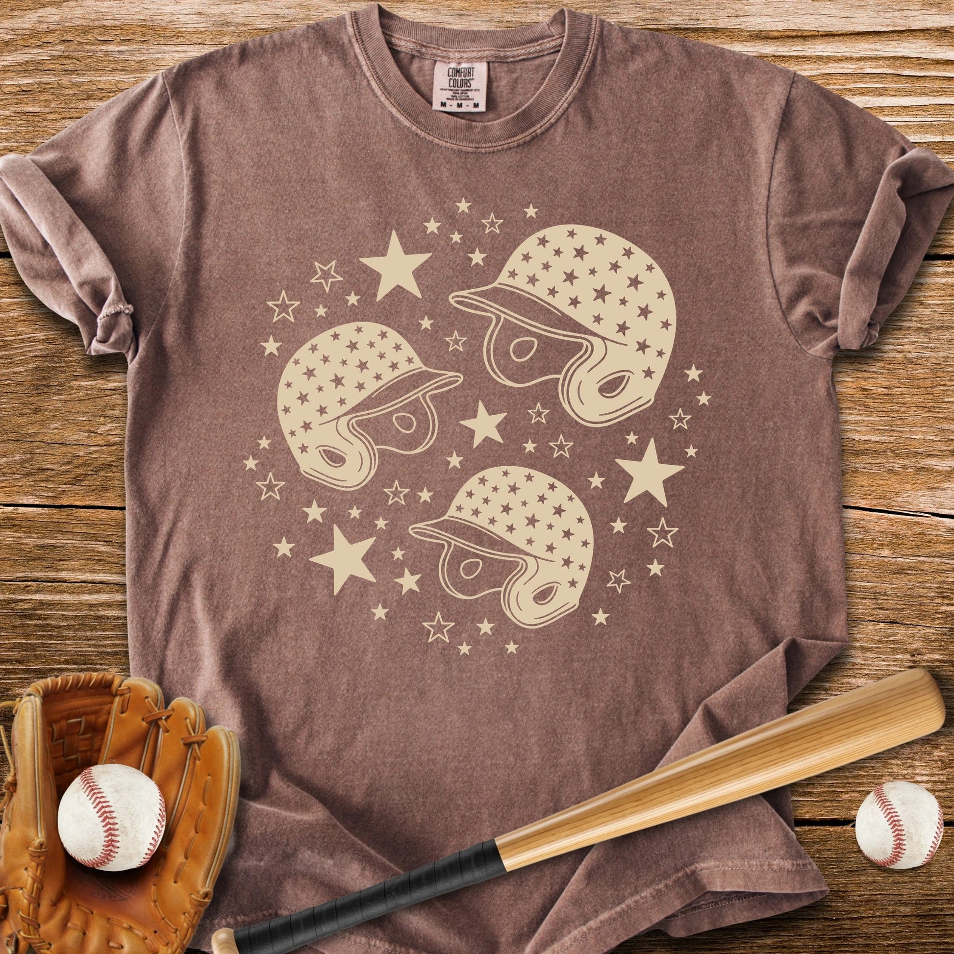 Baseball Helmet Stars - HomeRun PrintsComfort Colors