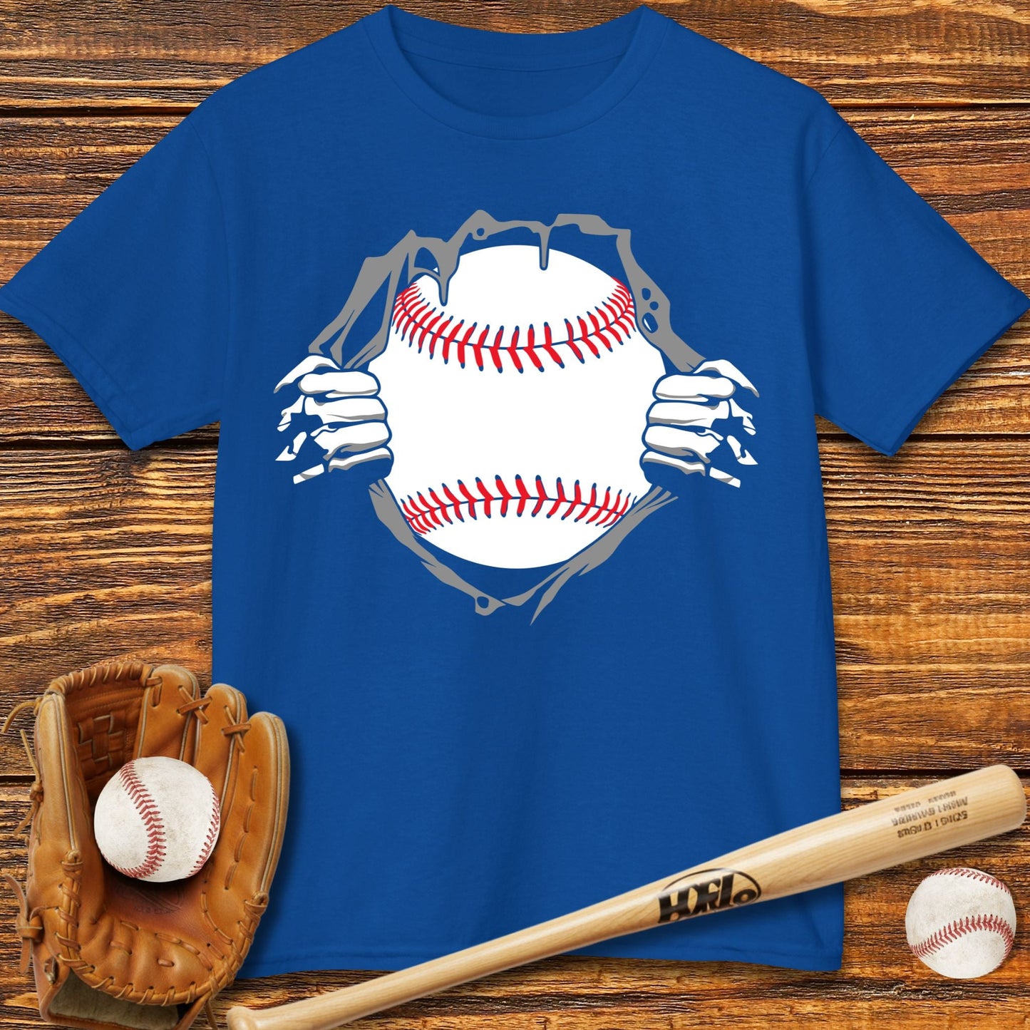Baseball Hero Chest Reveal Kids T-shirt - HomeRun PrintsKids clothes