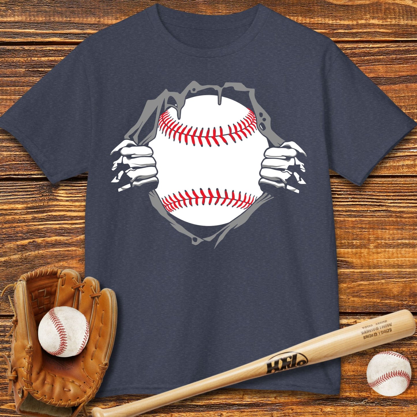 Baseball Hero Chest Reveal Kids T-shirt - HomeRun PrintsKids clothes