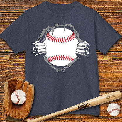 Baseball Hero Chest Reveal Kids T-shirt - HomeRun PrintsKids clothes