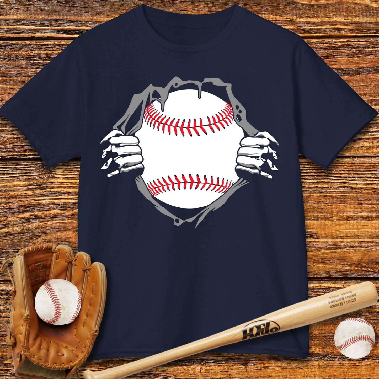 Baseball Hero Chest Reveal Kids T-shirt - HomeRun PrintsKids clothes