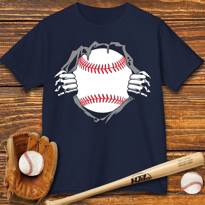 Baseball Hero Chest Reveal Kids T-shirt - HomeRun PrintsKids clothes