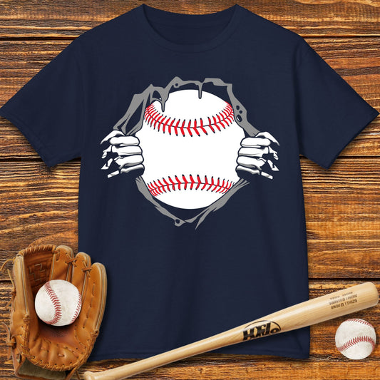 Baseball Hero Chest Reveal Kids T-shirt - HomeRun PrintsKids clothes