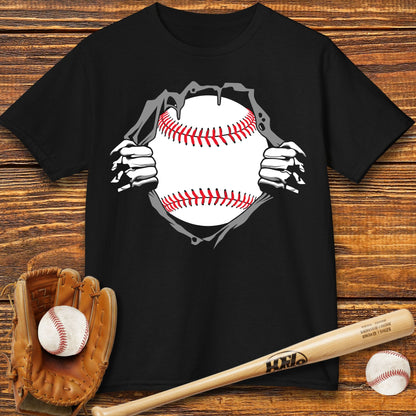 Baseball Hero Chest Reveal Kids T-shirt - HomeRun PrintsKids clothes