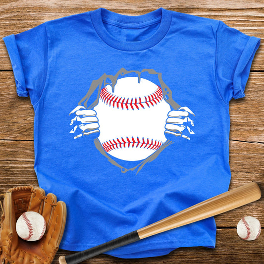Baseball Hero Chest Reveal Youth Tee - HomeRun PrintsKids clothes