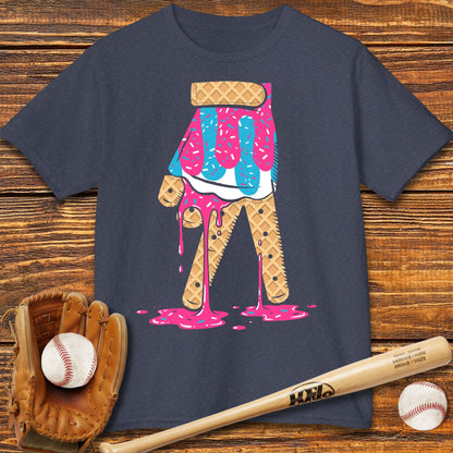 Baseball Ice Cream Drip Kids T-shirt - HomeRun PrintsKids clothes