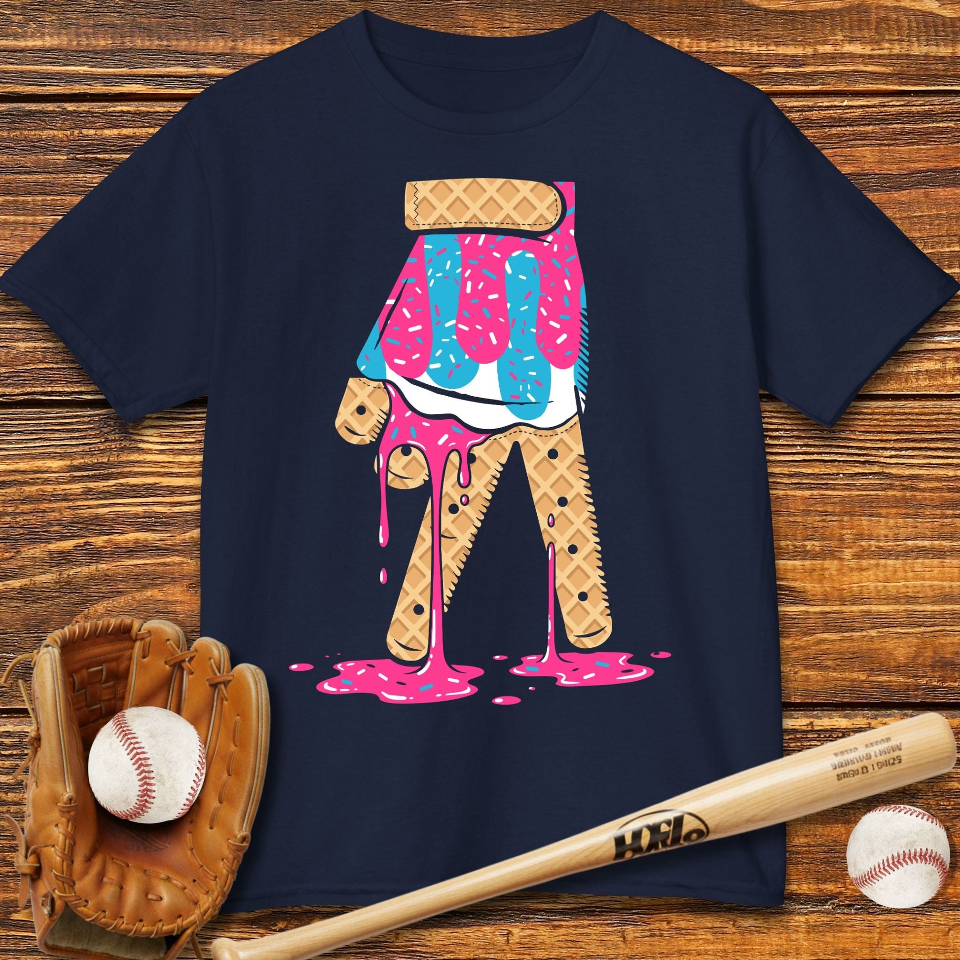 Baseball Ice Cream Drip Kids T-shirt - HomeRun PrintsKids clothes