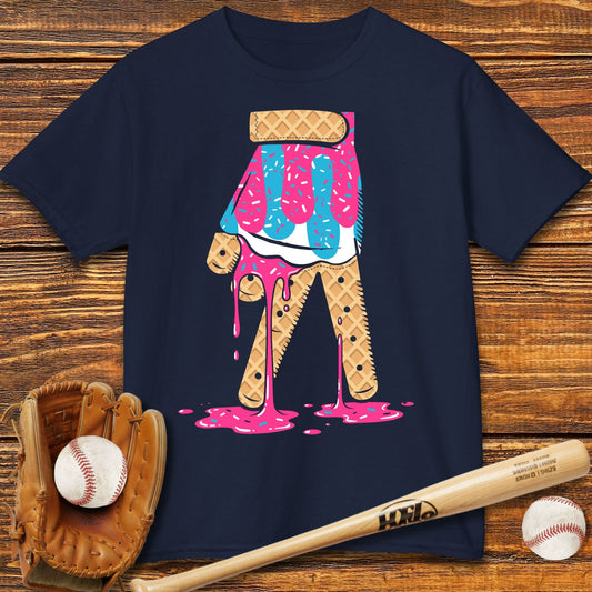 Baseball Ice Cream Drip Kids T-shirt - HomeRun PrintsKids clothes
