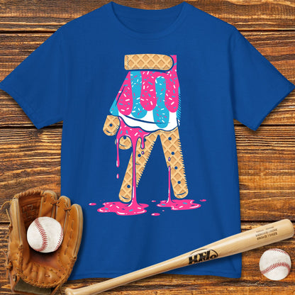 Baseball Ice Cream Drip Kids T-shirt - HomeRun PrintsKids clothes