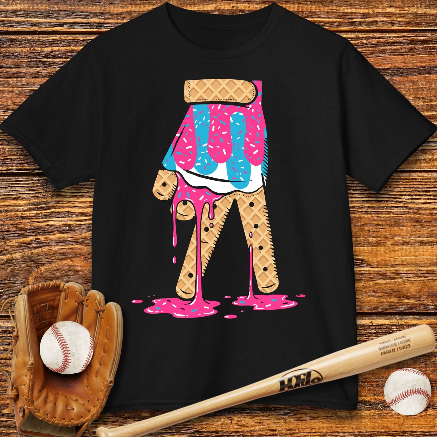 Baseball Ice Cream Drip Kids T-shirt - HomeRun PrintsKids clothes
