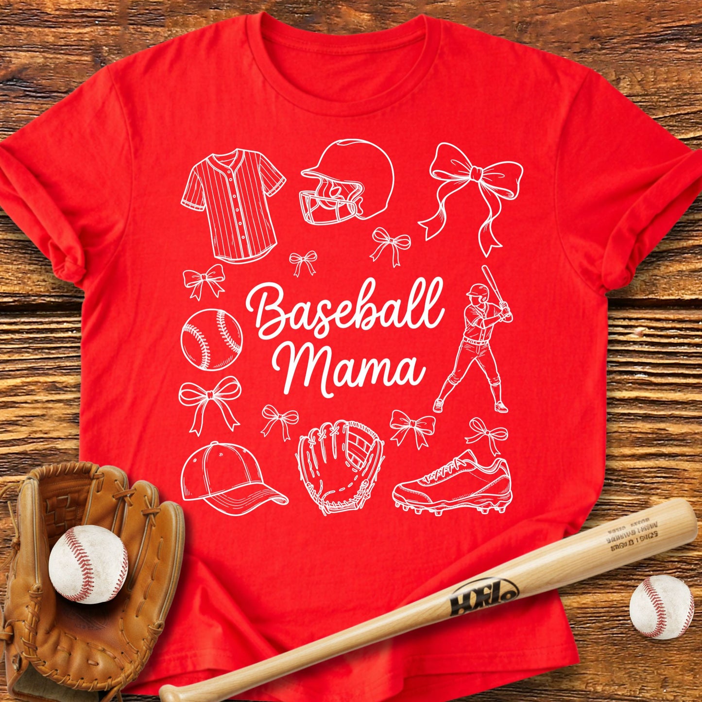 Baseball Mama Doodle T-Shirt - HomeRun PrintsT-Shirt