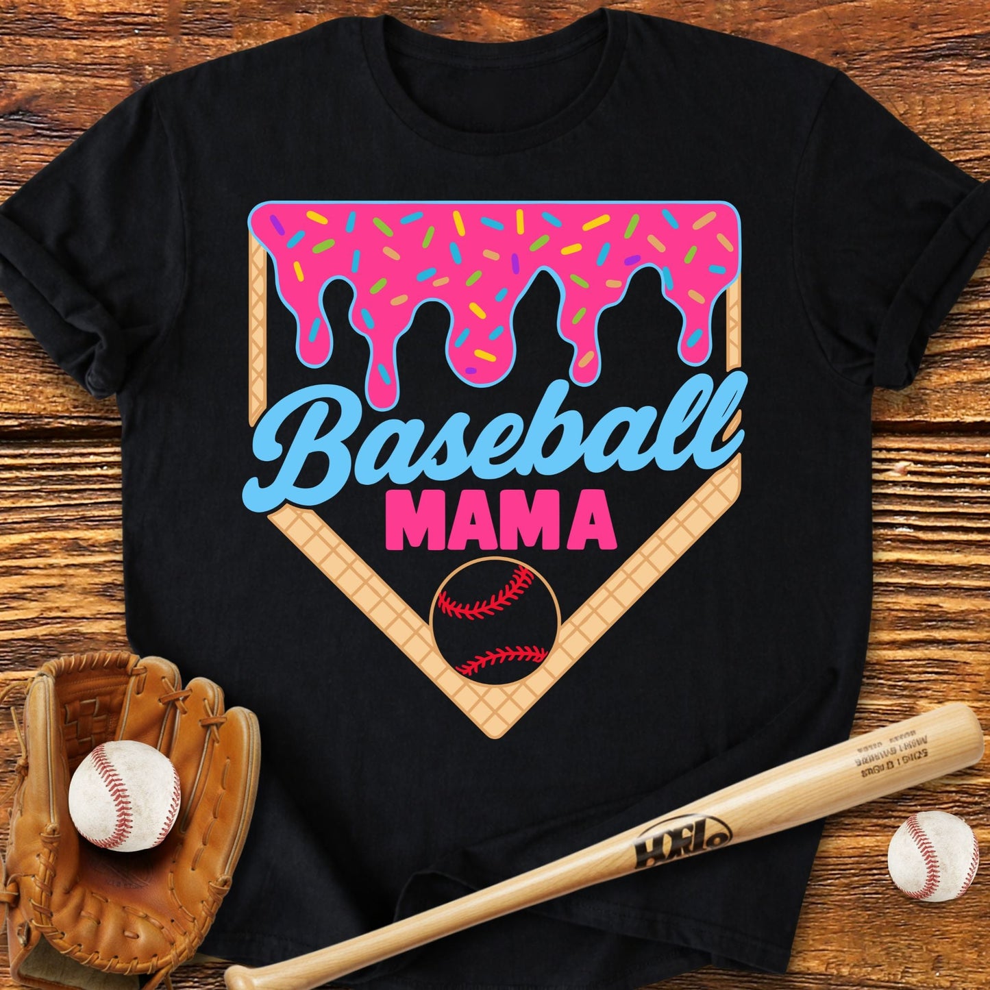 Baseball Mama Drip T-Shirt - HomeRun PrintsT-Shirt