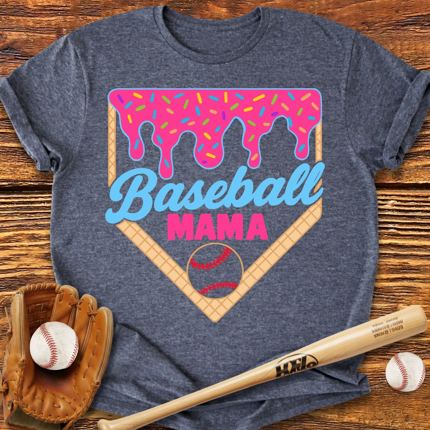 Baseball Mama Drip T-Shirt - HomeRun PrintsT-Shirt