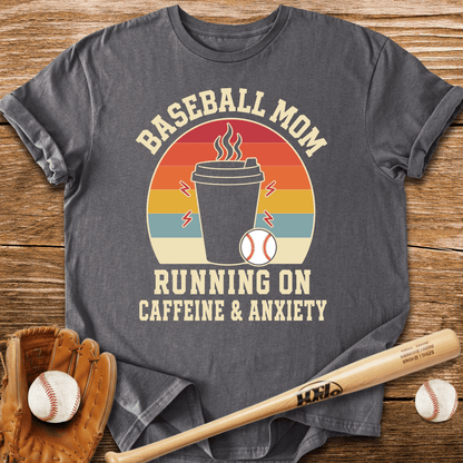 Baseball Mom Caffeine & Anxiety T-Shirt - HomeRun PrintsT-Shirt
