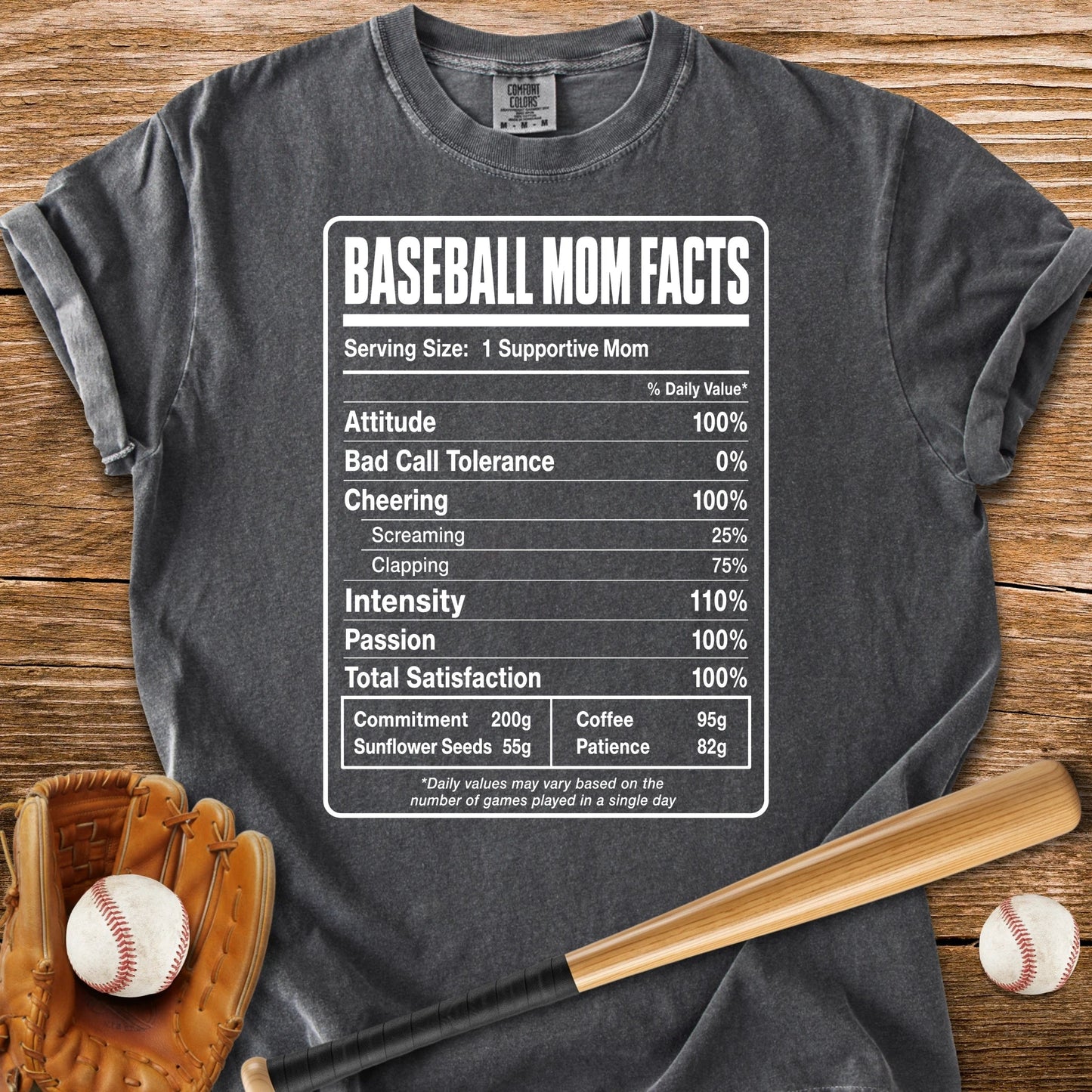 Baseball Mom Facts - HomeRun PrintsComfort Colors