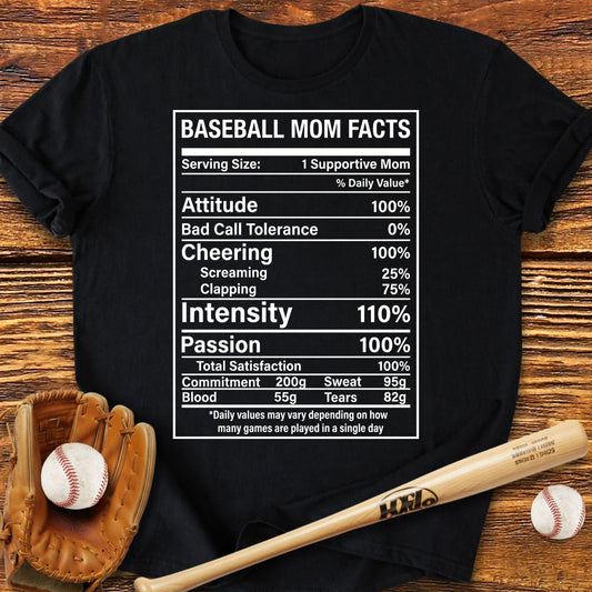 Baseball Mom Facts T-Shirt - HomeRun PrintsT-Shirt