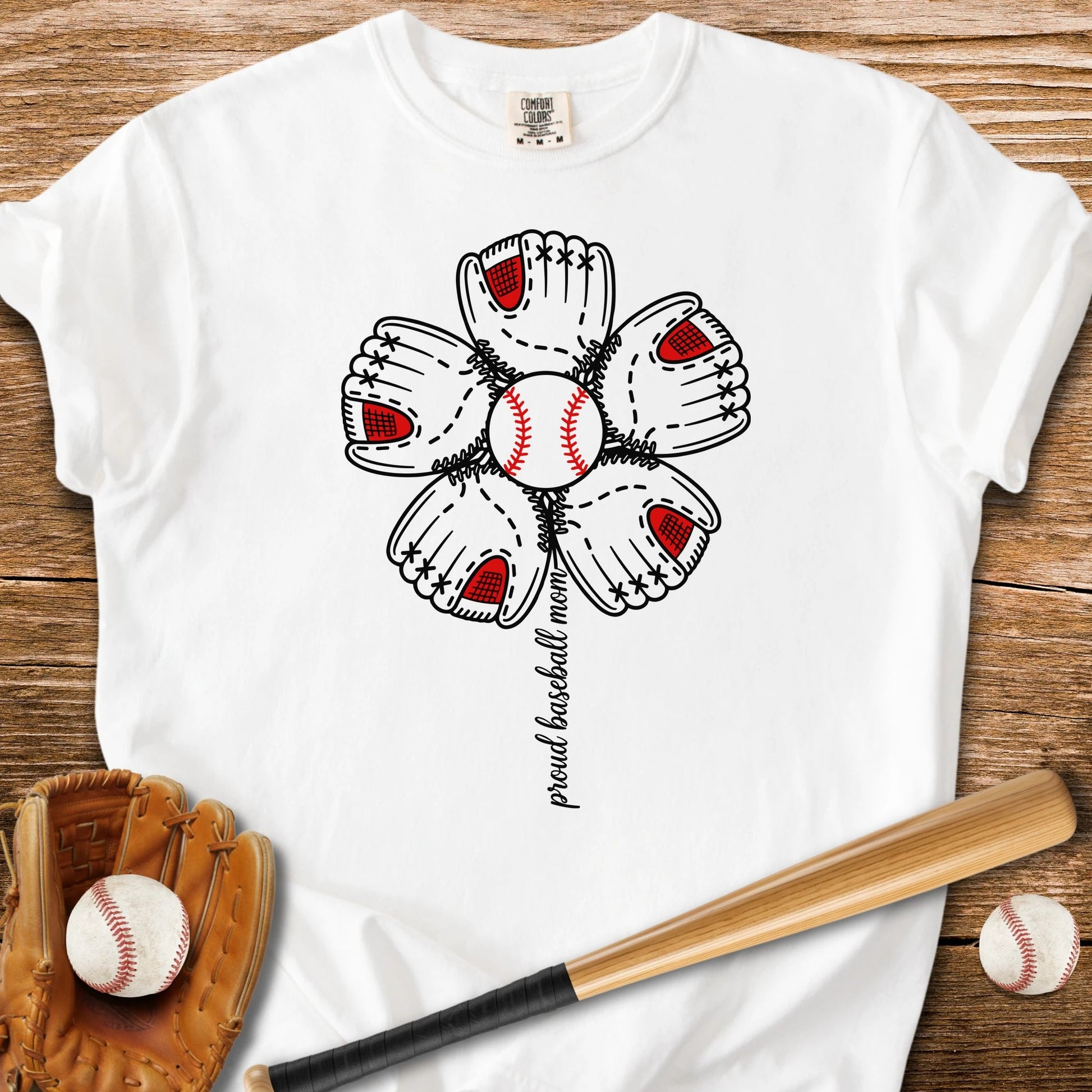 Baseball Mom Flower - HomeRun PrintsComfort Colors