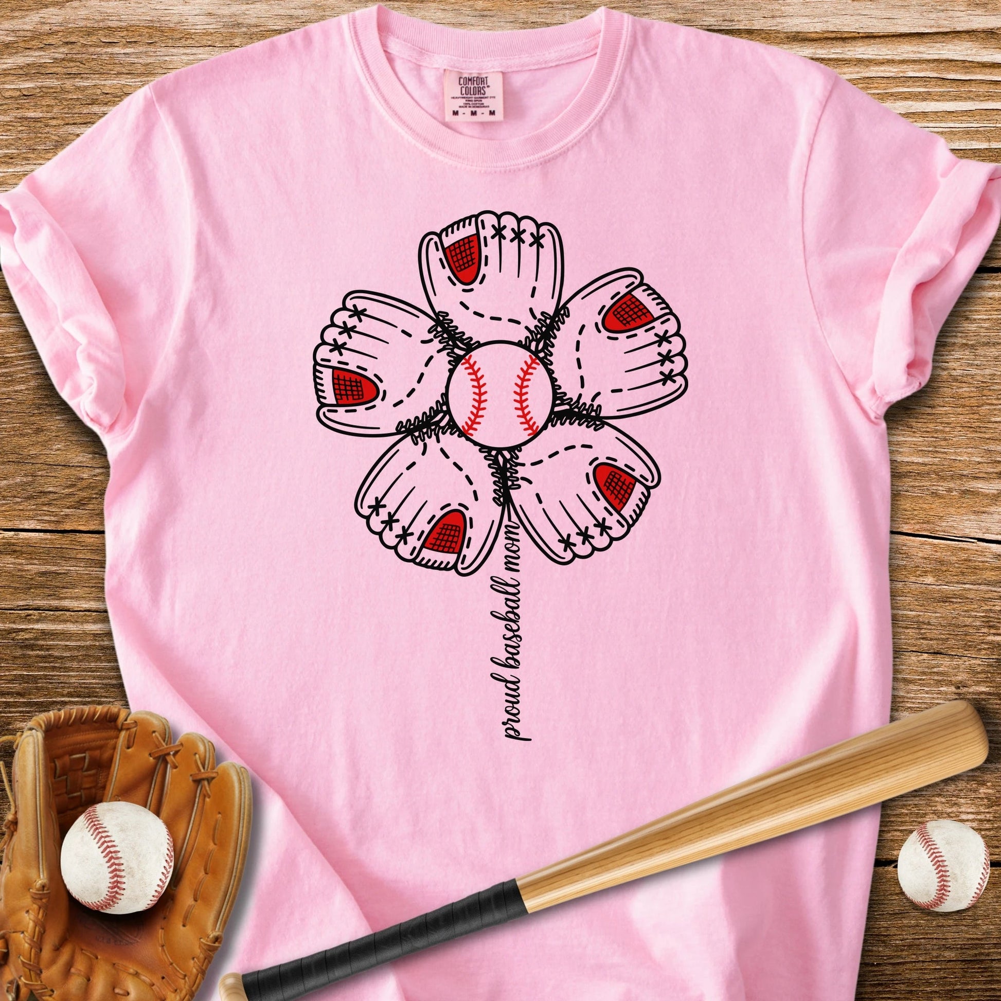 Baseball Mom Flower - HomeRun PrintsComfort Colors