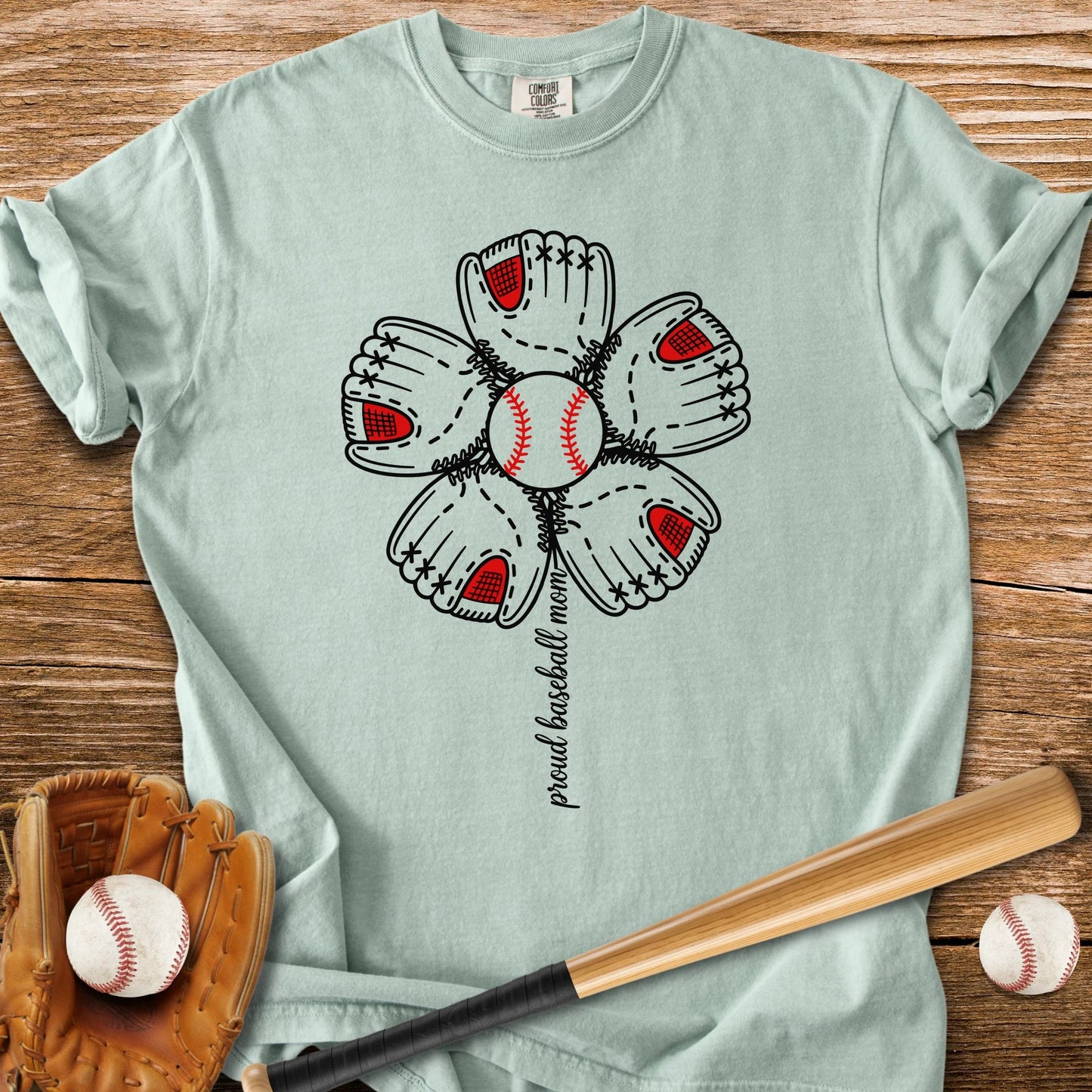 Baseball Mom Flower - HomeRun PrintsComfort Colors