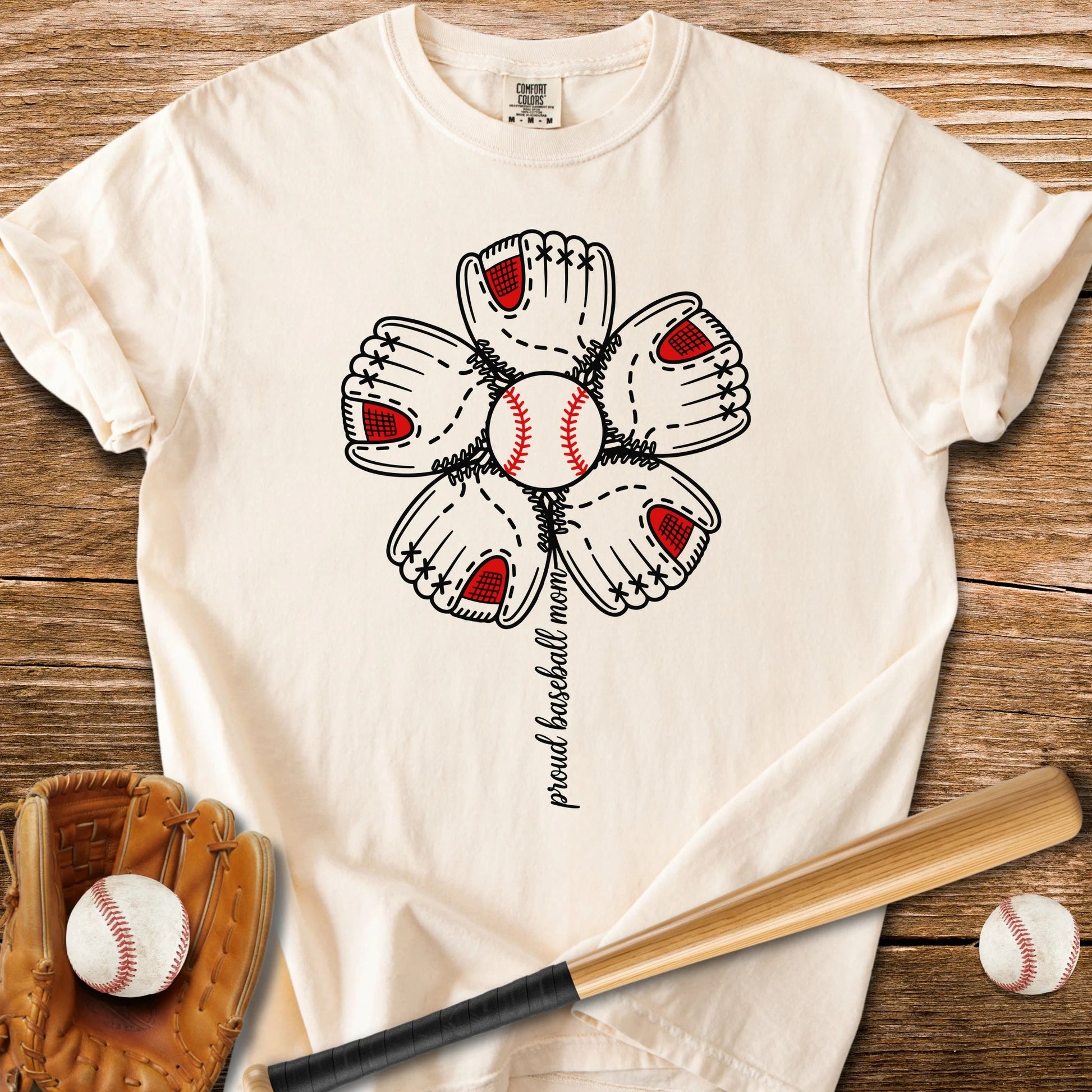 Baseball Mom Flower - HomeRun PrintsComfort Colors