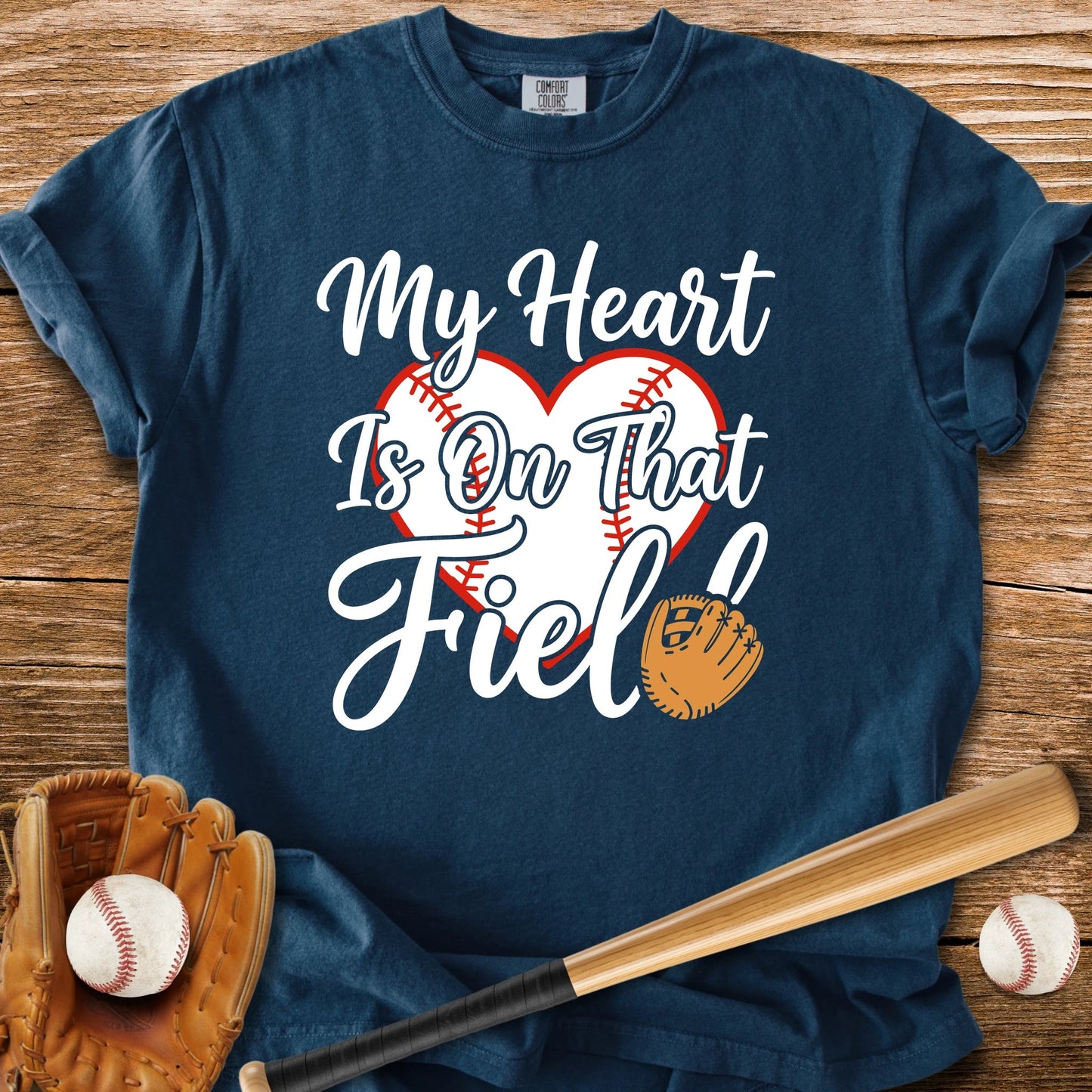Baseball Mom Heart - HomeRun PrintsComfort Colors