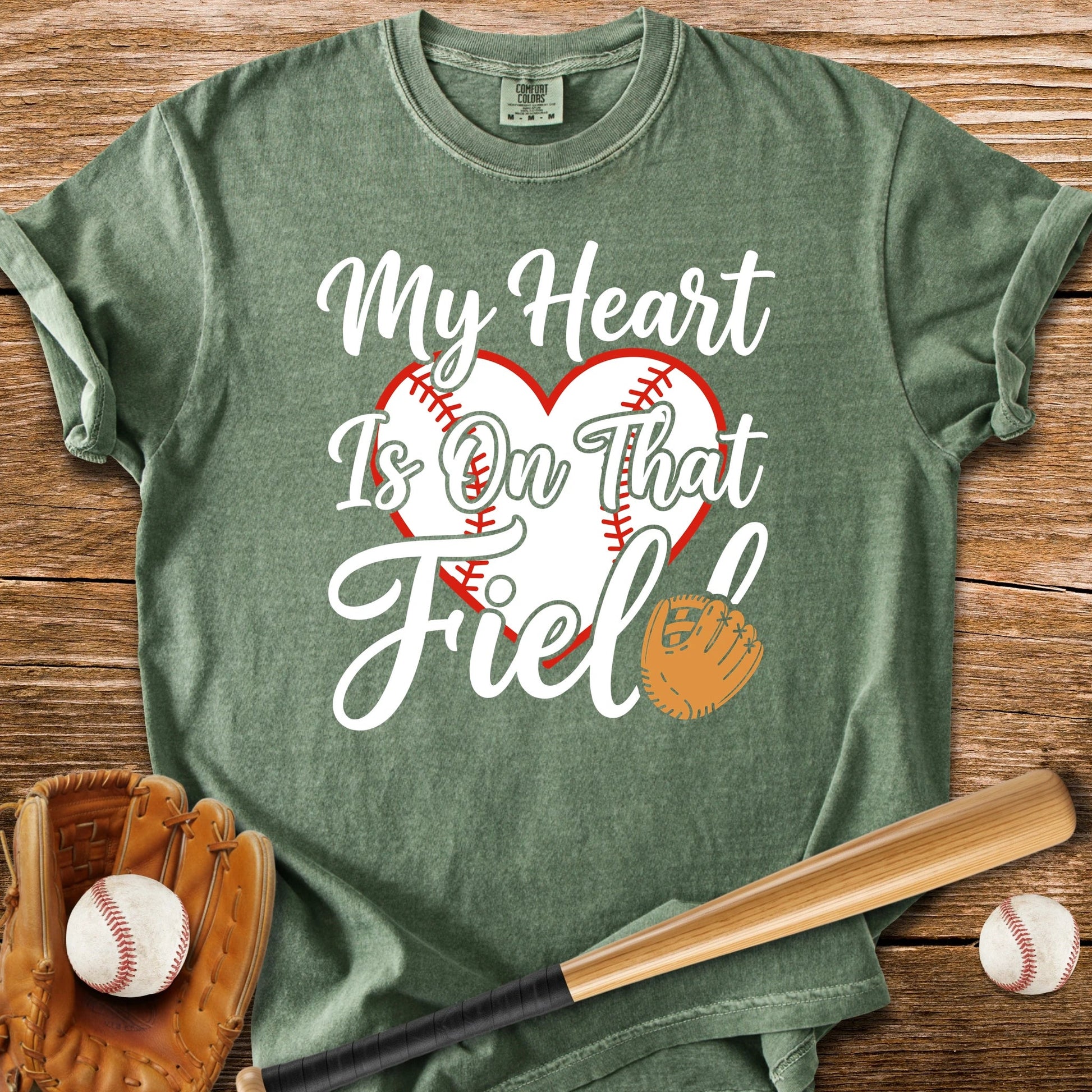 Baseball Mom Heart - HomeRun PrintsComfort Colors