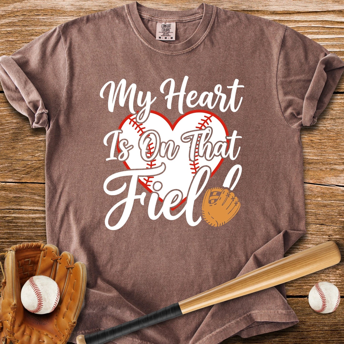 Baseball Mom Heart - HomeRun PrintsComfort Colors