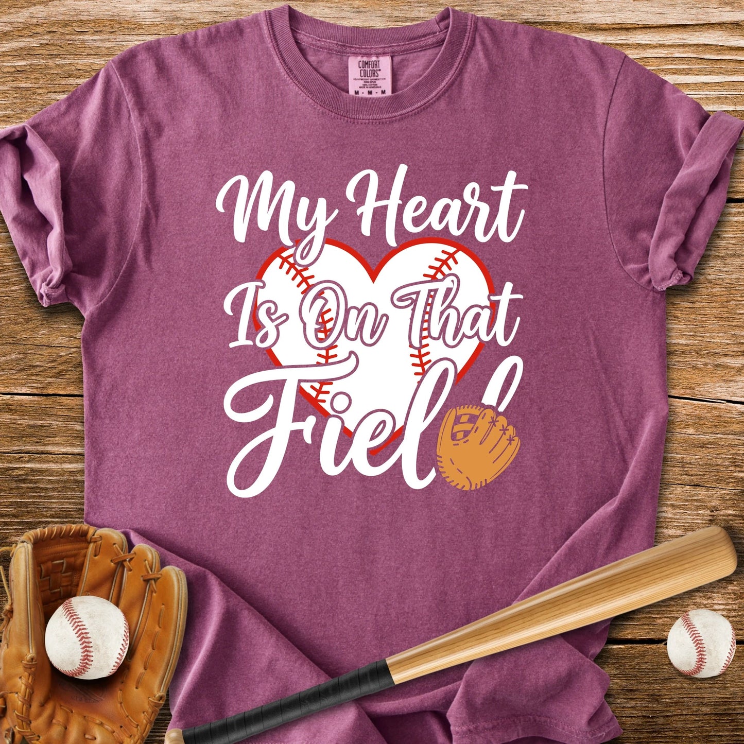 Baseball Mom Heart - HomeRun PrintsComfort Colors