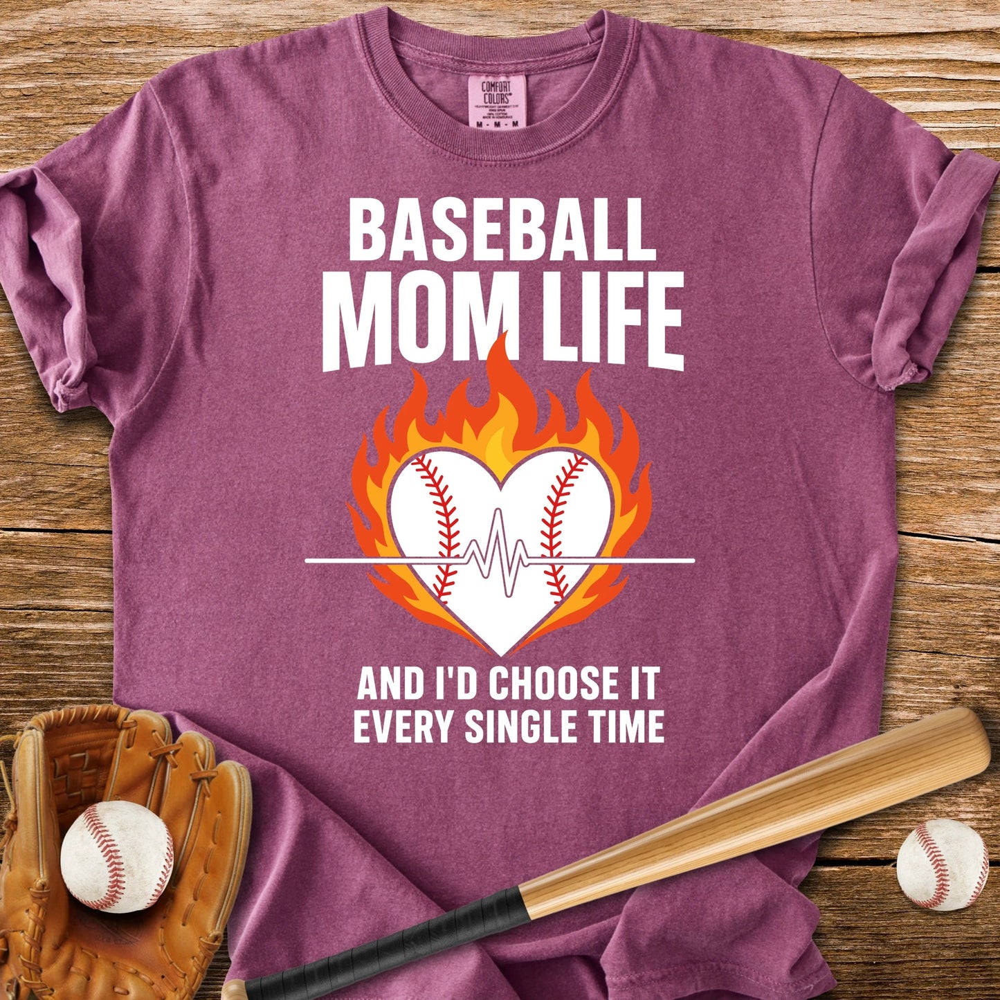 Baseball Mom Life Flame - HomeRun PrintsComfort Colors