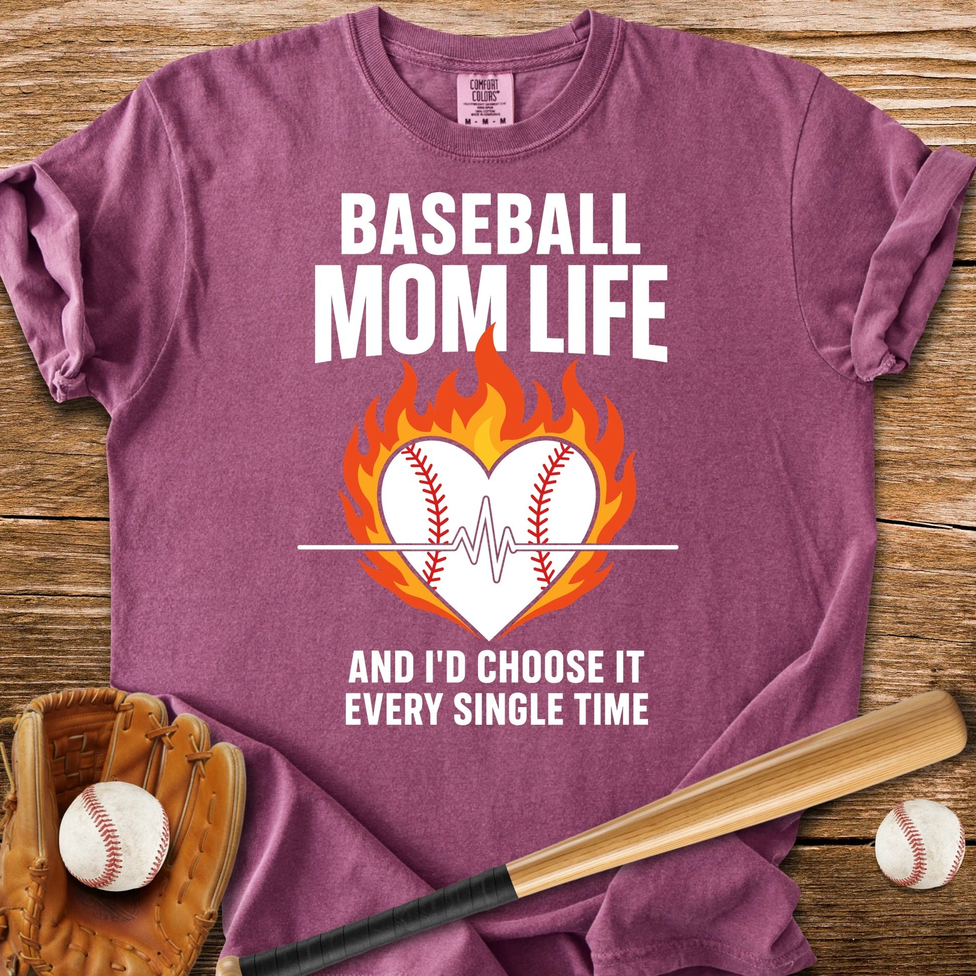 Baseball Mom Life Flame - HomeRun PrintsComfort Colors