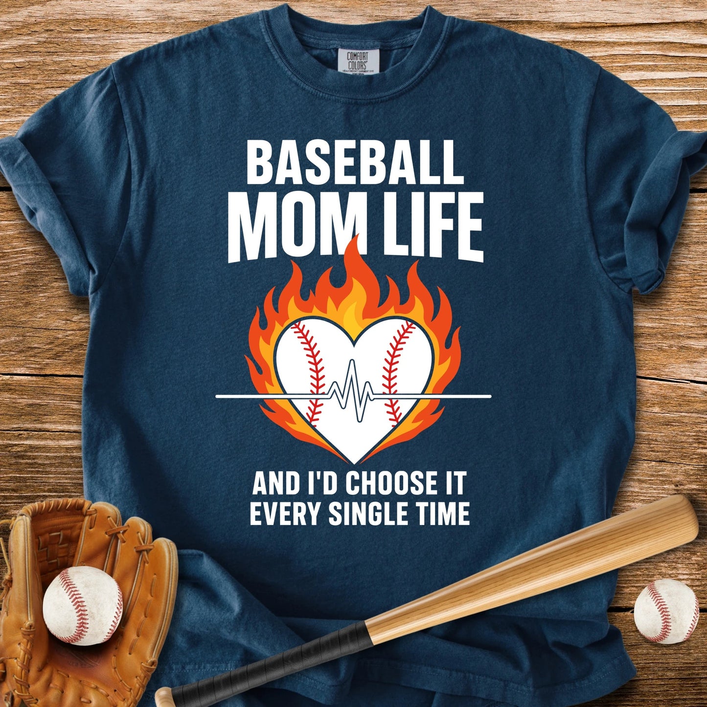 Baseball Mom Life Flame - HomeRun PrintsComfort Colors
