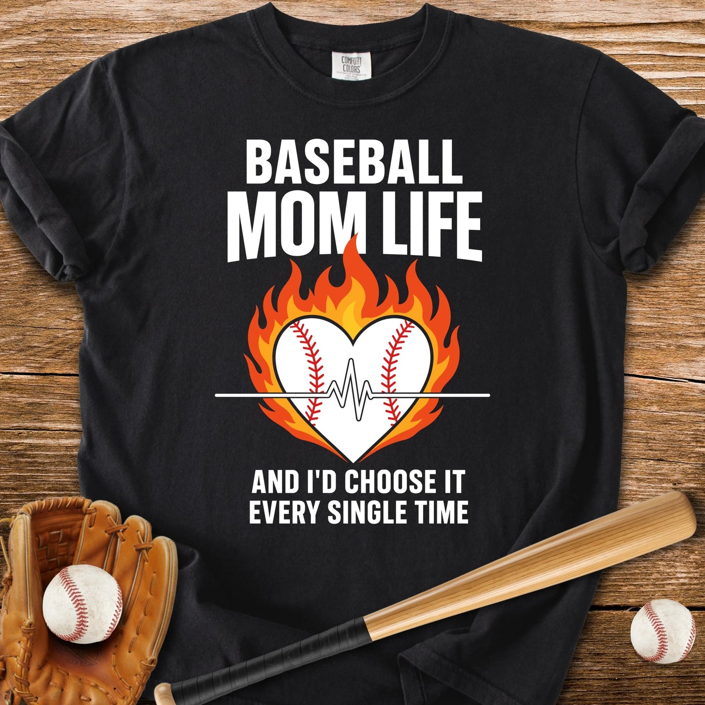 Baseball Mom Life Flame - HomeRun PrintsComfort Colors