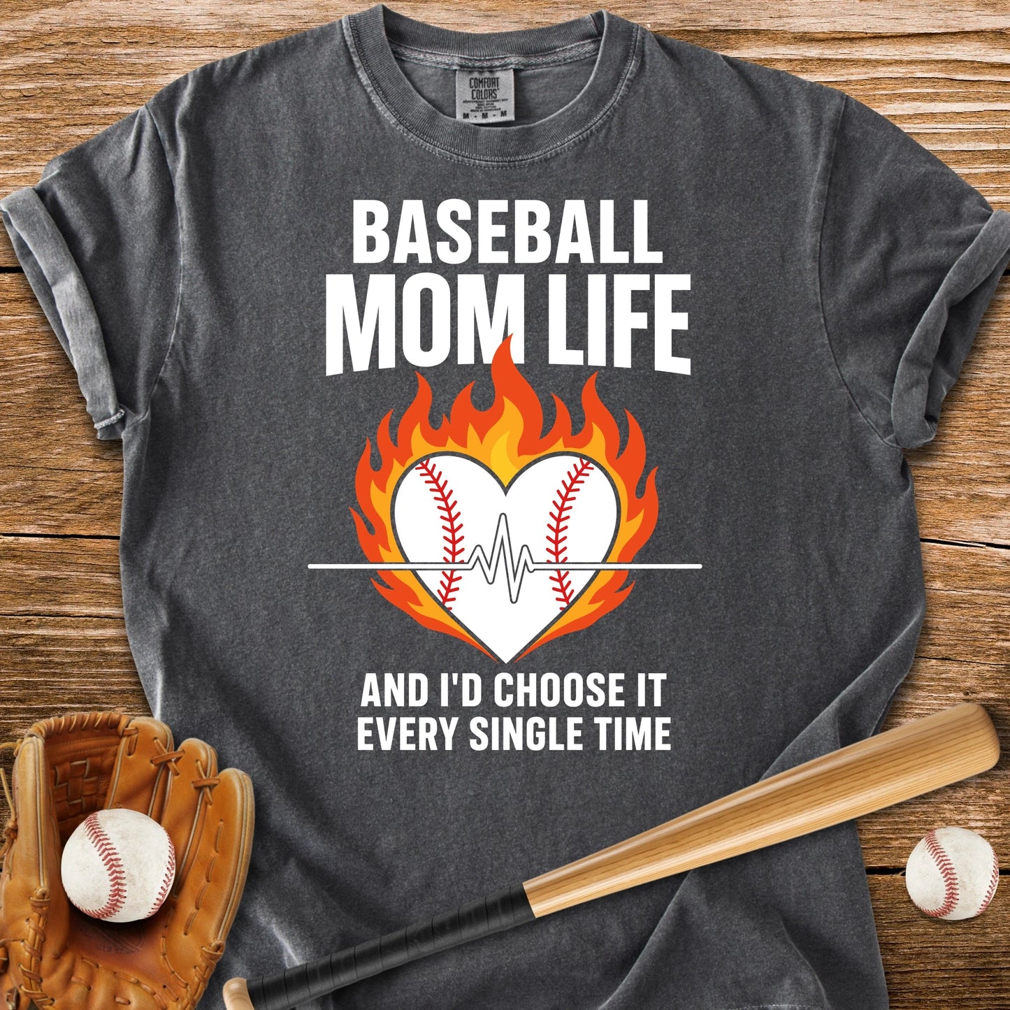 Baseball Mom Life Flame - HomeRun PrintsComfort Colors