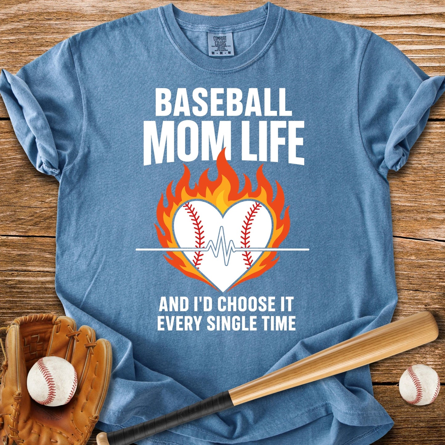 Baseball Mom Life Flame - HomeRun PrintsComfort Colors