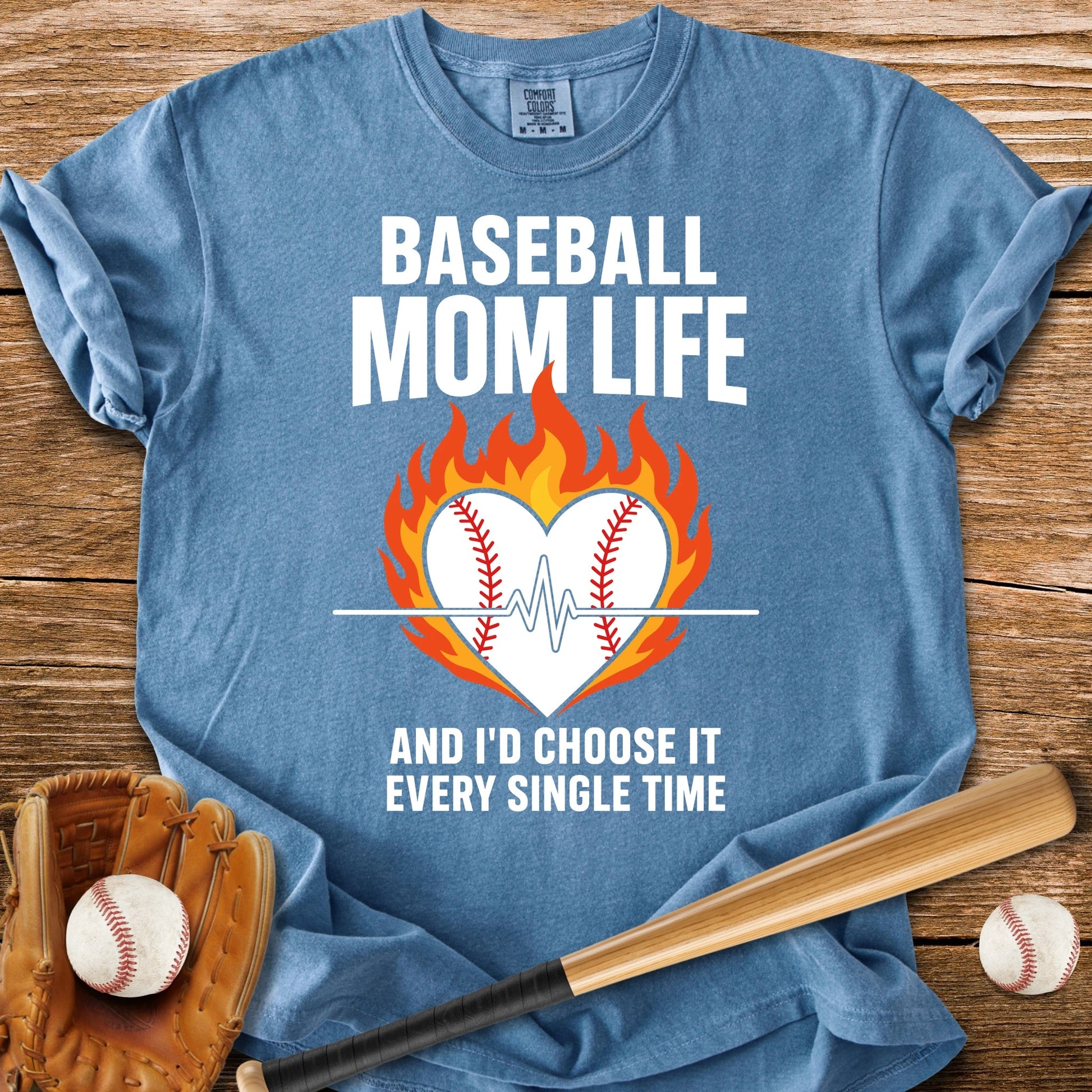 Baseball Mom Life Flame - HomeRun PrintsComfort Colors