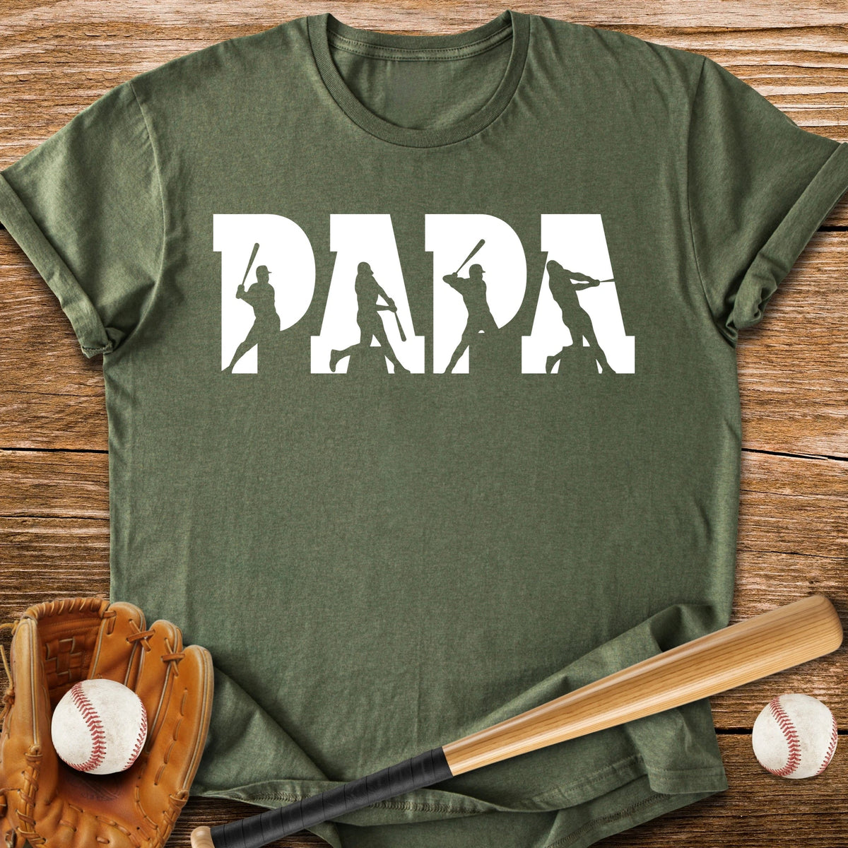 Baseball Papa Dad - HomeRun PrintsT-Shirt