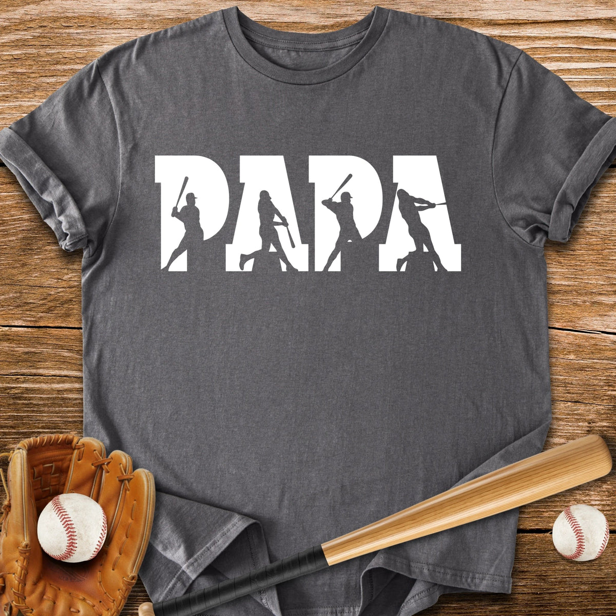 Baseball Papa Dad - HomeRun PrintsT-Shirt