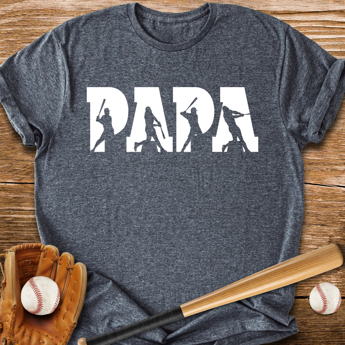 Baseball Papa Dad - HomeRun PrintsT-Shirt