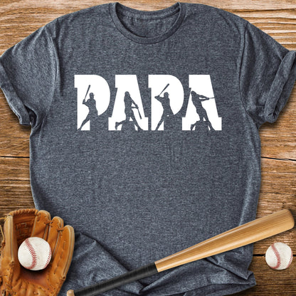 Baseball Papa Dad - HomeRun PrintsT-Shirt