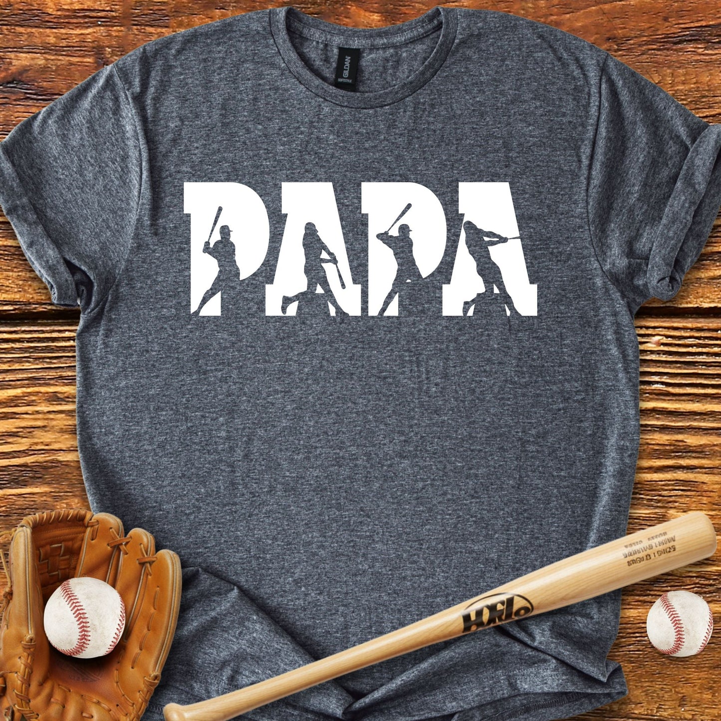 Baseball Papa Dad T-Shirt - HomeRun PrintsT-Shirt
