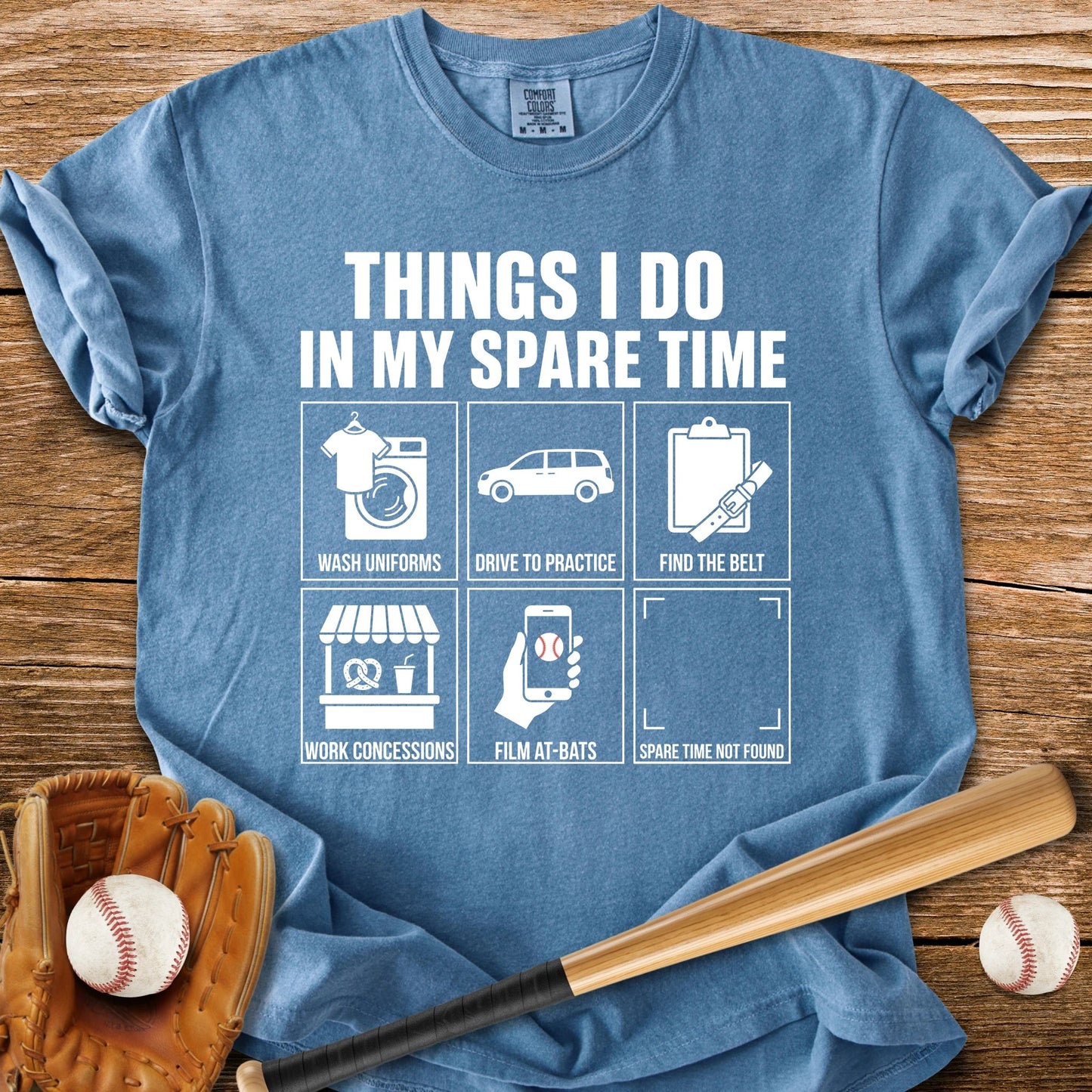 Baseball Parent Spare Time - HomeRun PrintsComfort Colors