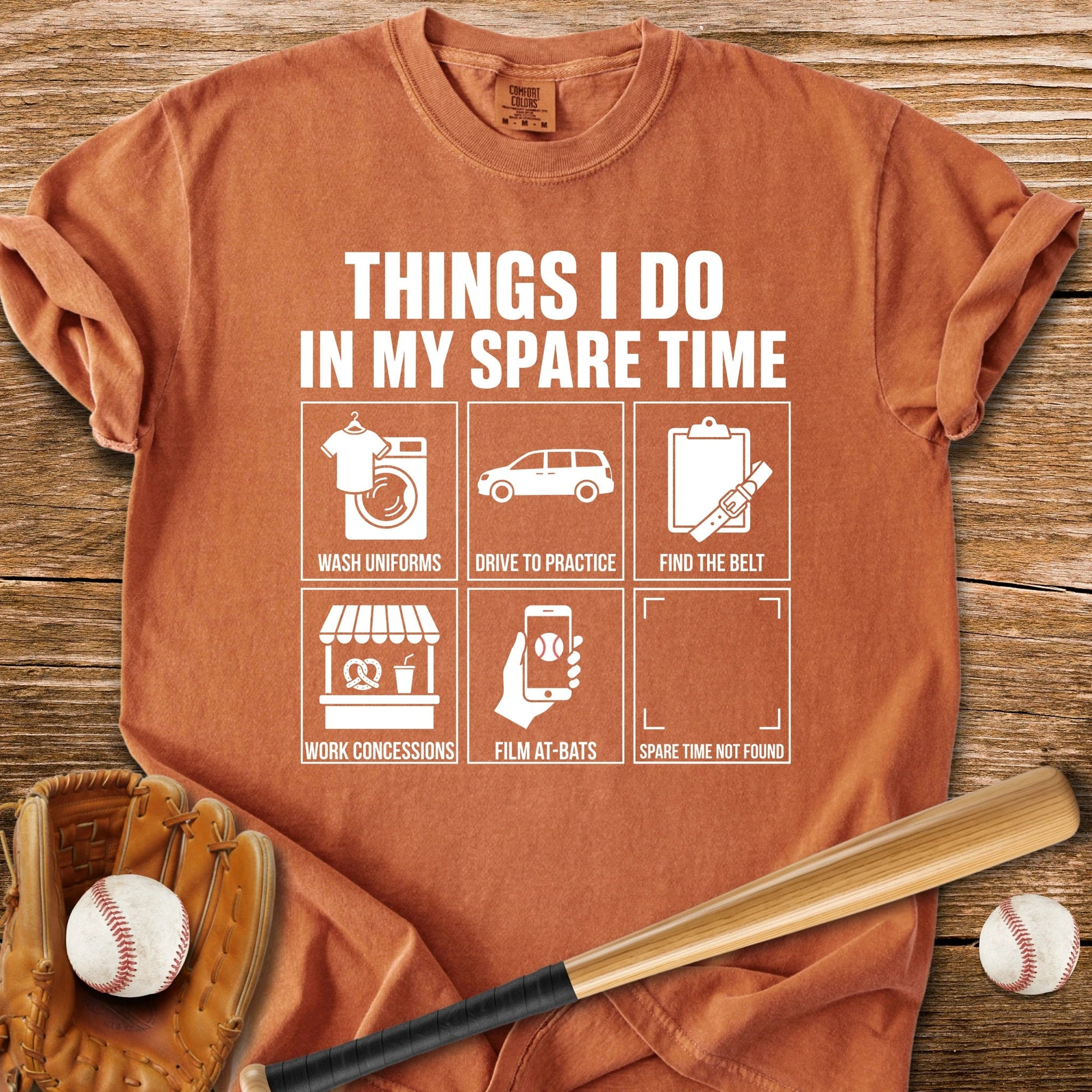 Baseball Parent Spare Time - HomeRun PrintsComfort Colors