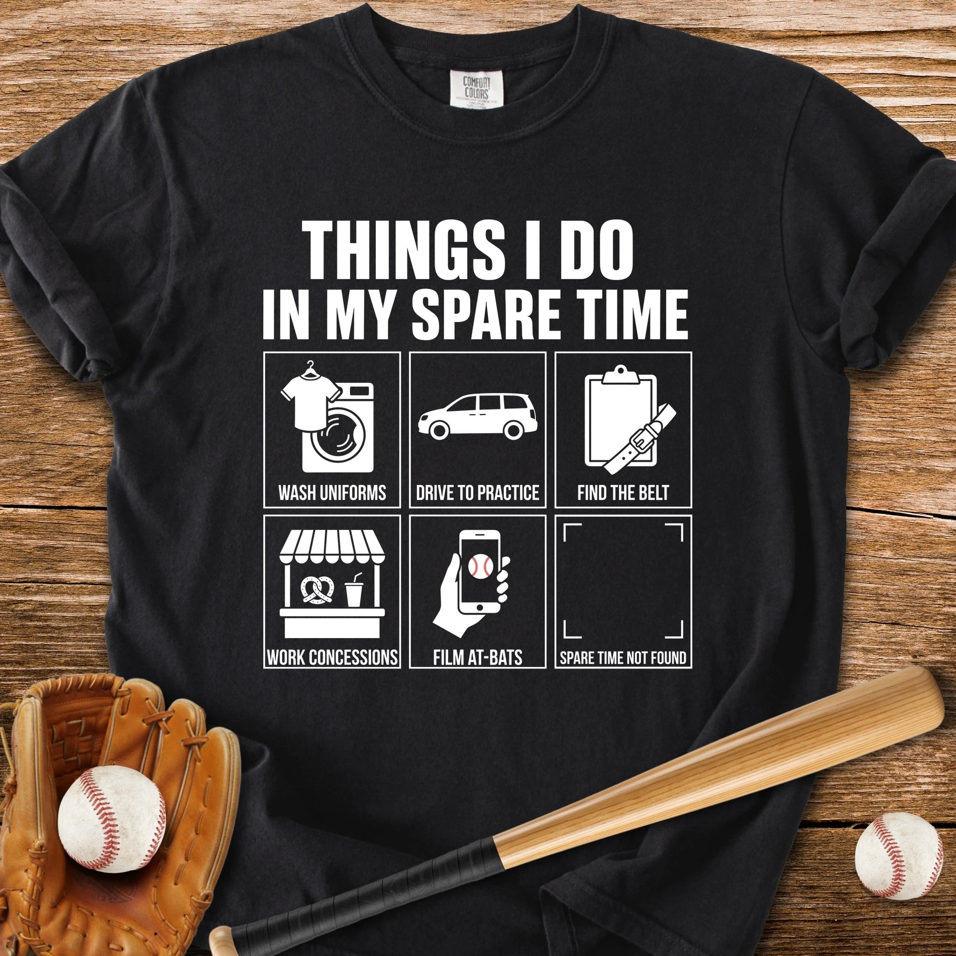 Baseball Parent Spare Time - HomeRun PrintsComfort Colors
