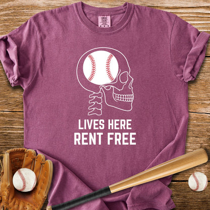 Baseball Rent-Free Brain - HomeRun PrintsComfort Colors