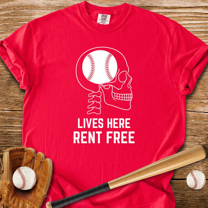 Baseball Rent-Free Brain - HomeRun PrintsComfort Colors