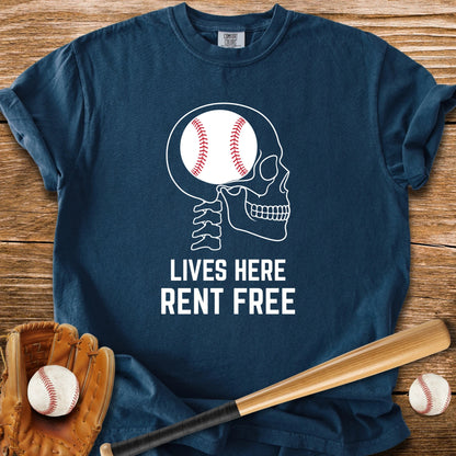 Baseball Rent-Free Brain - HomeRun PrintsComfort Colors